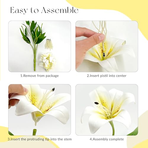 SNAIL GARDEN 11Heads Artificial Lily Flowers,Long Stem Faux Flowers with Buds,Tiger Lily Artificial Flowers for Home Hotel Flower Arrangement Party Decor