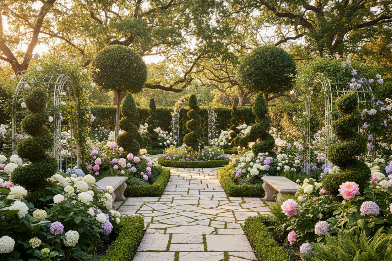 How to Decorate a Garden with Artificial Flowers and Trees