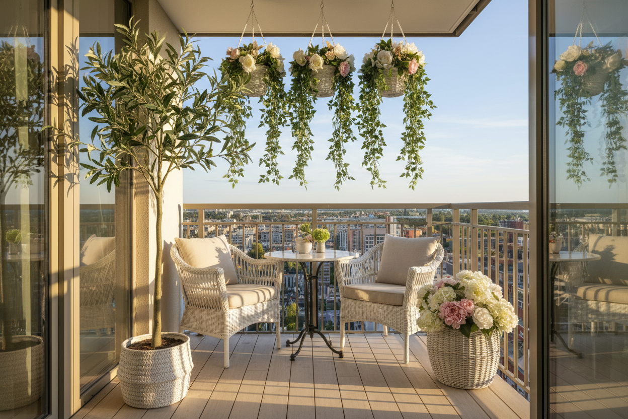 How to Decorate a Balcony with Artificial Plants and Flowers