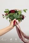 Ling's moment Burgundy Artificial Wedding Flower Bouquets for Bridesmaids Blush Floral Bouquet Mashala Bridesmaid Bouquets with Ribbon Ceremony Anniversary Homecoming,7-inch Diameter - color: Red-marsala & Blush Pink