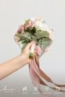 Ling's moment Dusty Rose Artificial Wedding Flower Bouquet for Bridesmaid Pink Floral Bouquet Blush Bridesmaid Bouquets with Ribbon Ceremony Anniversary,7-inch Diameter - color: Pk-dusty Rose & Cream