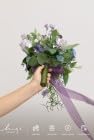 Ling's moment Light Purple Artificial Wedding Flower Bouquets for Bridesmaids Blue Floral Bouquet Lilac Bridesmaid Bouquets with Ribbon Ceremony Anniversary,7-inch Diameter - color: Prpl-deep Plum