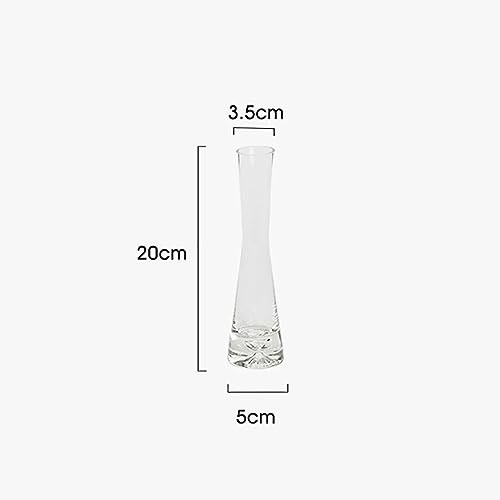 GSHLLO Clear Glass Flower Vases Small Single Stem Vases Vintage Bud Vase Decorative Floral Vase Home Office Decoration Vase Wedding Tabletop Centerpieces