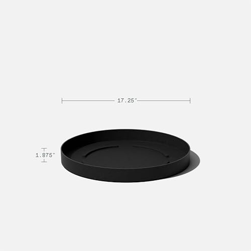 Veradek Mason Series Lima Planter - Round Planter for Indoor or Outdoor Porch/Garden | Made from Plastic-Stone Composite with Drainage Holes | Modern Décor for Succulents, Flowers, Small Plants - color: Black, size: 20 inches - 2 Pack with Saucers