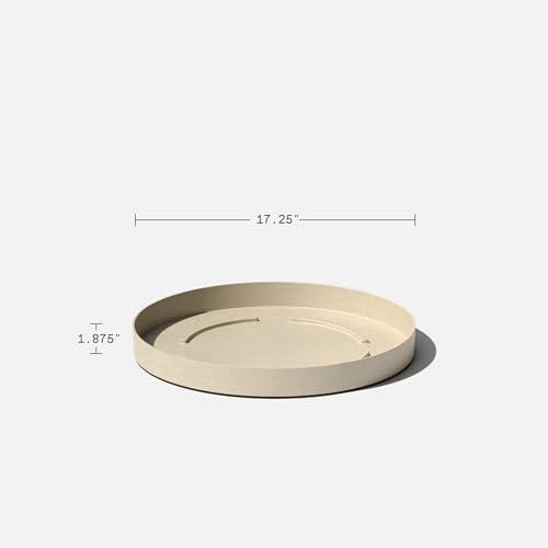Veradek Mason Series Lima Planter - Round Planter for Indoor or Outdoor Porch/Garden | Made from Plastic-Stone Composite with Drainage Holes | Modern Décor for Succulents, Flowers, Small Plants - color: Sand, size: 20 inches - 2 Pack with Saucers