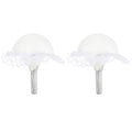 NUOBESTY Bridal Bouquet Holders 2-Pack 9.05X9.05X8.26 Inch Floral Foam Handles for Wedding DIY Artificial Flower Arrangements with Lace Design