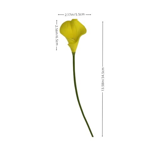 18pcs Real Touch Artificial Calla Lily Flowers for Decoration, Outdoor Wedding Bouquets, Lifelike Faux Flowers for Home, Garden, Party, and Event Decor (Yellow) - color: Yellow