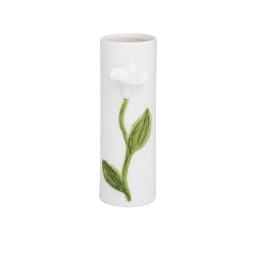 Mud Pie Stoneware White Stem Flower Stem Vase - color: White Stem