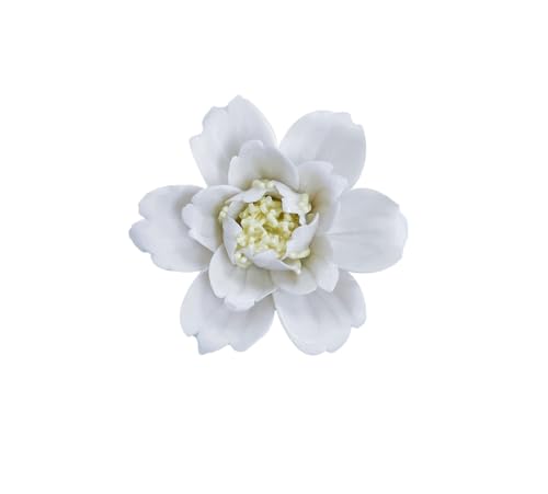 Ceramic Flower Wall Art, Artificial Flower Wall Sculpture，Handcrafted 3D Hanging Porcelain Flowers ,3D Wall Hanging Decor ,Porcelain Flower Wall Décor for Home，Hallway，Kitchen，Office (White，Peony, 2.76") - color: White，Peony, size: 2.76"
