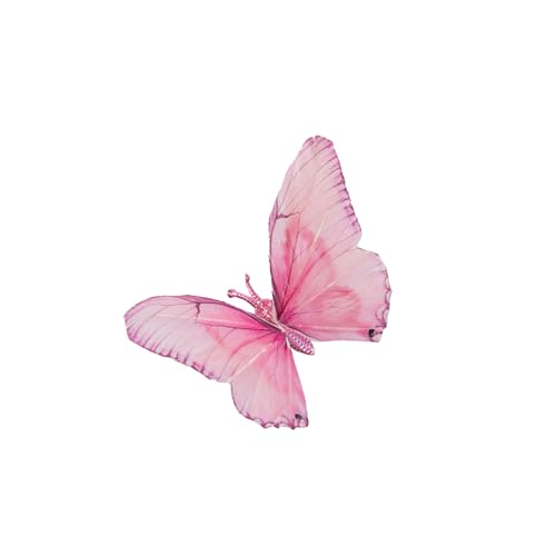Cartanfill- Artificial Feather Simulation Butterfly Party Decoration Set, a Set of 12 Pieces with Clips, Used for Home Decoration in 12 Colors.… (T Clip) - color: T Clip
