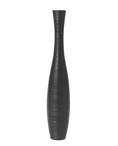 Leewadee Decorative Tall Floor Vase for Living Room Decor, 26 inches, Black, Resin - color: Black, size: 26 inches