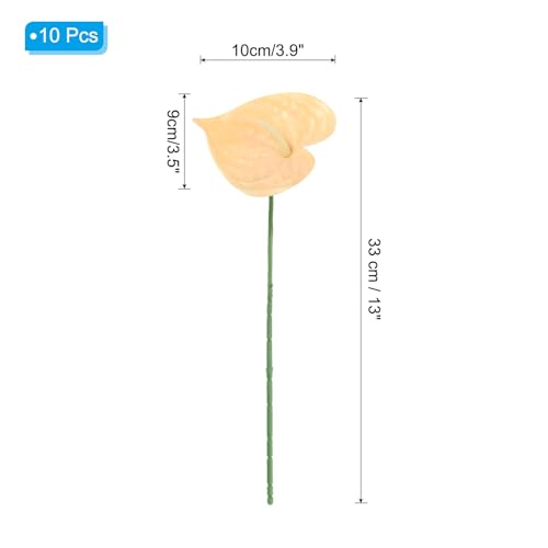 PATIKIL 13" Artificial Anthurium Lily Flowers, 10 Pack Permanent Flower Floral Arrangements Bouquet for Home Decor Bridal Wedding Festival Party, Light Coral - color: Light Coral