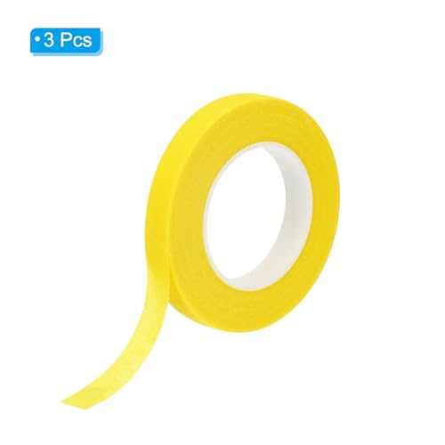PATIKIL Floral Tape 1/2" x 30 Yard, 3 Pack Flower Wrap Adhesive Tape for Bouquet Stem Wrapping, Yellow - color: Yellow