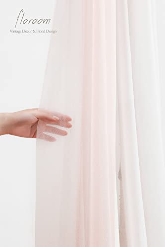 Floroom Arch Flowers with Drapes Kit (Pack of 4) - 2pcs Artificial Dusty Rose & Blush Floral Swag Arrangement with 2pcs Draping Fabric for Wedding Ceremony Arbor and Reception Backdrop Decoration - color: Dusty Rose