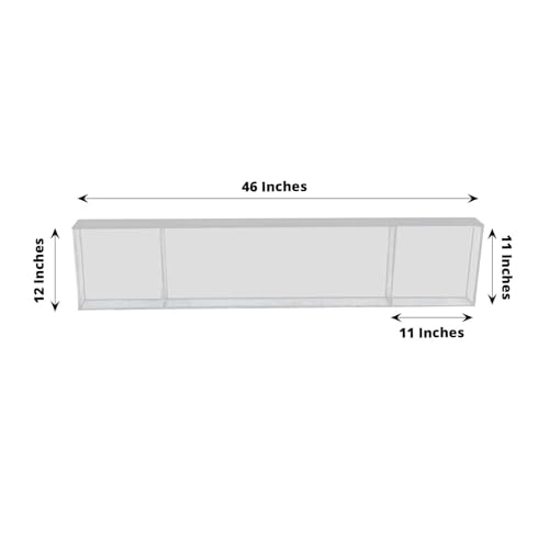 Efavormart 46"x12" Clear Plexiglass Connector Plate for Rectangular Pillar Pedestal Stands, 4mm Thick Acrylic Table Top Bridge with Protective Film - size: 45.5'' Clear