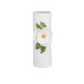 Mud Pie Stoneware Single Leaves Flower Stem Vase - color: White Single Leaves