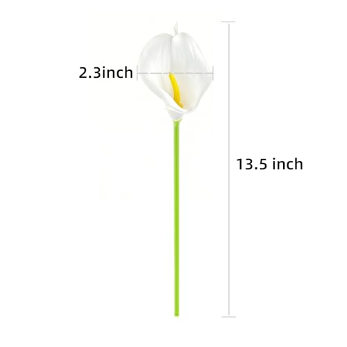20 Pcs White Artificial Calla Lily Flower Bouquet for Decoration, Outdoor Wedding Bouquets, Lifelike Faux Flowers for Home, Garden, Party, and Event Decor.