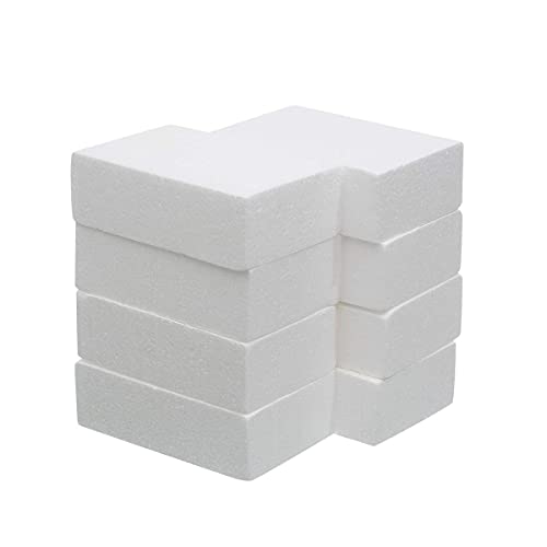 Crafare 8 Pack Craft Foam Blocks 6X4X2in Polystyrene Brick Rectangle for Arts School Projects Sculptures Floral Arrangements Modeling and Centerpieces - size: 6x4x2inch 8pcs