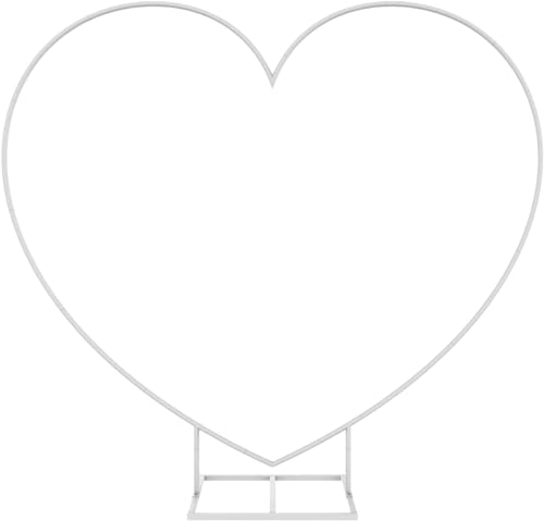 Arttown 6.6 FT Heart Arch Stand White Heart Shaped Wedding Arch Frame Wedding Arch Photo Backdrop Stand Suitable for Proposal, Wedding, Valentine’s Day, Bridal, Birthday Party Decorations - color: White