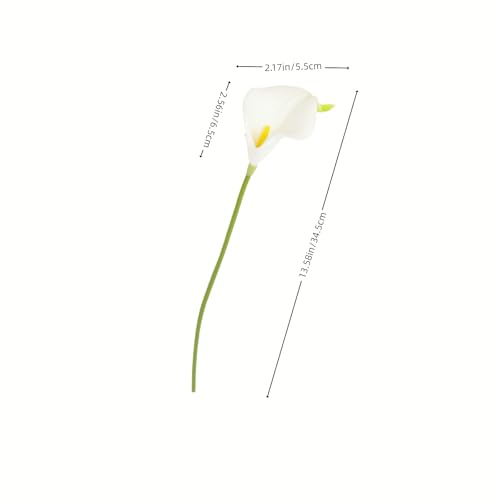 18pcs Real Touch Artificial Calla Lily Flowers for Decoration, Outdoor Wedding Bouquets, Lifelike Faux Flowers for Home, Garden, Party, and Event Decor (White&Green) - color: White&green