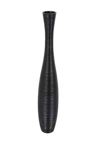 Leewadee Decorative Tall Floor Vase for Living Room Decor, 34 inches, Black, Resin - color: Black, size: 34 inches