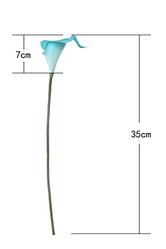 Letjolt Artificial Calla Lily Flowers 12Pcs Peacock Blue Flowers | Fake Flower Bouquet, Faux Calla Lilies, For Home Kitchen Wedding Party - color: Peacock-blue