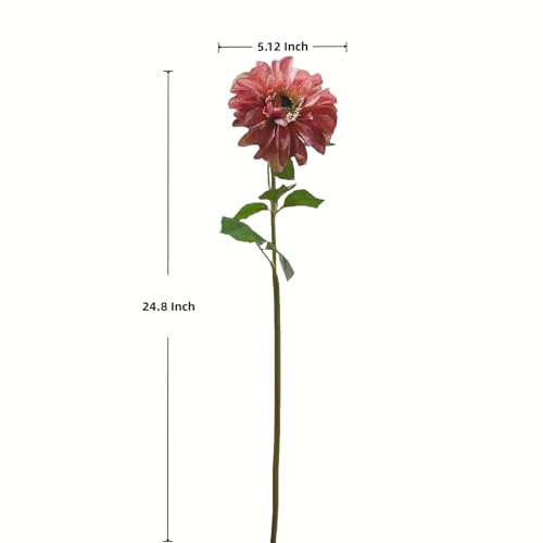 Artificial Chrysanthemums, Daisy Silk Flowers 6 Stems, Aster & Zinnia-Like Large Blooms in Gradient Colors, 24.8" Long Faux Marguerite for Indoor Outdoor Home Decor (deep Pink) - color: Deep Pink