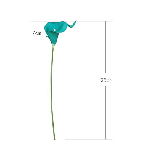 Letjolt Artificial Calla Lily Flowers 12Pcs, Teal Blue | Wedding Bouquet Flower, Home Decoration, Faux Calla Lilies - color: Teal Blue