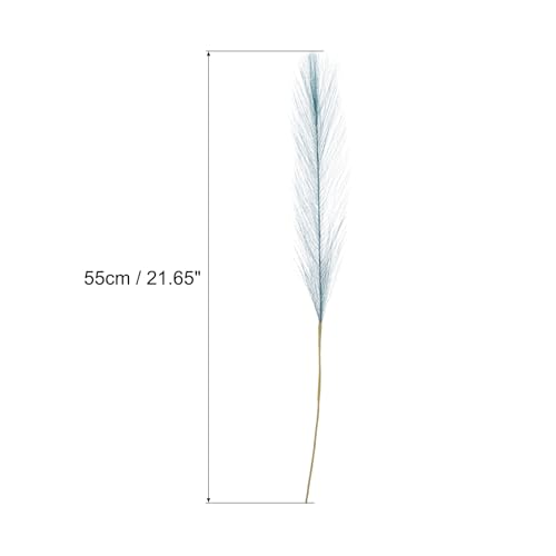 MECCANIXITY 10Pcs Faux Pampas Grass,21"/55cm Fluffy Fake Pampas Grass Decor Tall Artificial Pampas Grass for Living Room Party Wall Vase Wedding Decoration,Green Blue - color: Green Blue