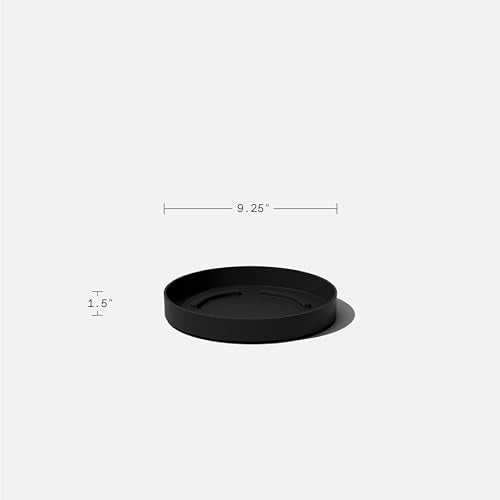 Veradek Mason Series Lima Planter - Round Planter for Indoor or Outdoor Porch/Garden | Made from Plastic-Stone Composite with Drainage Holes | Modern Décor for Succulents, Flowers, Small Plants - color: Black, size: 10 inches - 2 Pack with Saucers