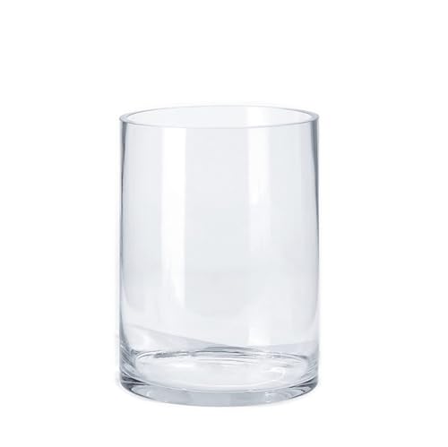 CYS EXCEL (H:12" D:6") Large Cylinder Clear Glass Vase for Wide Bouquet Flower Vase Centerpieces Display Hurricane Floating Candle Holder - size: H-12" D-6"