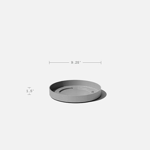 Veradek Mason Series Lima Planter - Round Planter for Indoor or Outdoor Porch/Garden | Made from Plastic-Stone Composite with Drainage Holes | Modern Décor for Succulents, Flowers, Small Plants - color: Gray, size: 10 inches - 2 Pack with Saucers