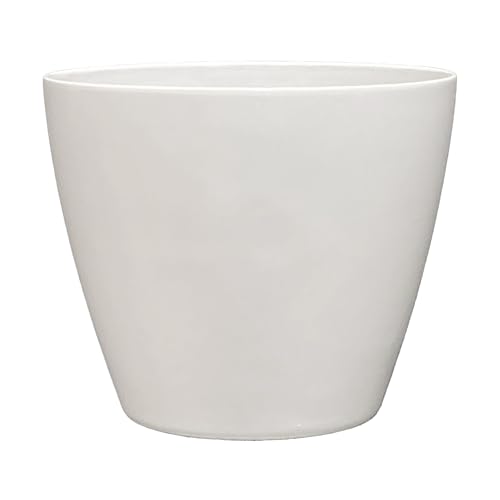 Classic Home and Garden by Growscape Vogue Planter Pots w/Pottery Quality Finish, Modern Indoor & Outdoor Flower Pots, UV-Resistant Porch Planters, Decorative Pot for Flowers & Herbs (8” Stark White) - color: Stark White