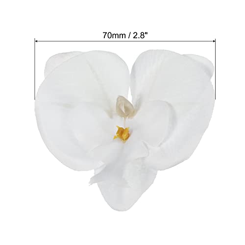 PATIKIL 7cm/2.8" Artificial Orchid Flower Heads, 20 Pack Silk Phalaenopsis Fake Butterfly Orchid Heads for Wedding Floral Bouquet Decor DIY Craft Making, Pure White - color: Pure White, size: 2.8"