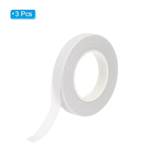 PATIKIL Floral Tape 1/2" x 30 Yard, 3 Pack Flower Wrap Adhesive Tape for Bouquet Stem Wrapping, White - color: White