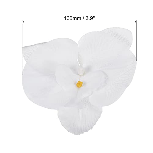 PATIKIL 10cm/3.9" Artificial Orchid Flower Heads, 20 Pack Silk Phalaenopsis Fake Butterfly Orchid Heads for Wedding Floral Bouquet Decor DIY Craft Making, Pure White - color: Pure White, size: 3.9"