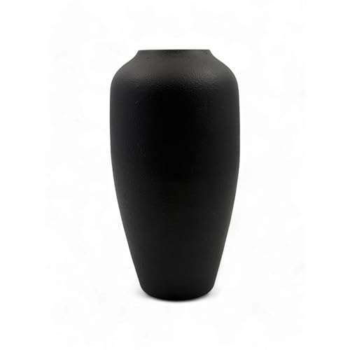 Hosley Black Traditional Metal Vase 11" High Black Vase Floor Tall vase Ideal for Home Decor Weddings, Party, Home Office - color: Black