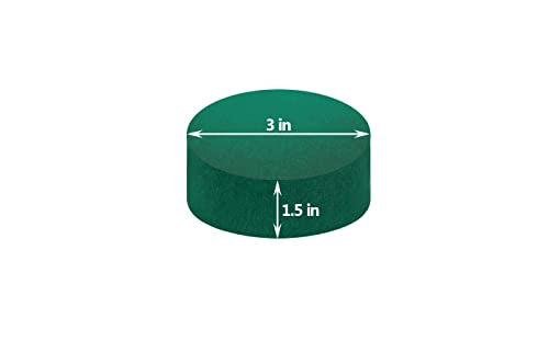 Pack of 6 FLOFARE Round Floral Foam Blocks for Fresh and Artificial Flowers, Each (3" X 1.5"), Dry & Wet Green Flower Foam for Flower Arrangements & Florist Supplies - size: 3 inch