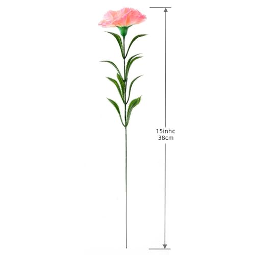 20 Pcs Carnations Bouquets 15Inch Artificial Carnations Flowers,No Fade Artificial Flower, Silk Petals Fake Flowers Forever Plants for Home Party and Wedding Decor (Light Pink)