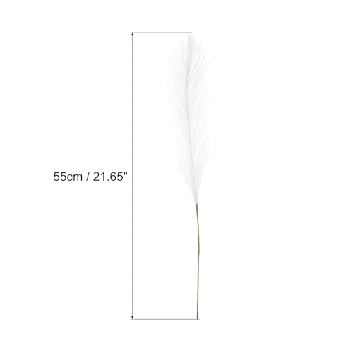 MECCANIXITY 10Pcs Faux Pampas Grass,21"/55cm Fluffy Fake Pampas Grass Decor Tall Artificial Pampas Grass for Living Room Party Wall Vase Wedding Decoration,White - color: White