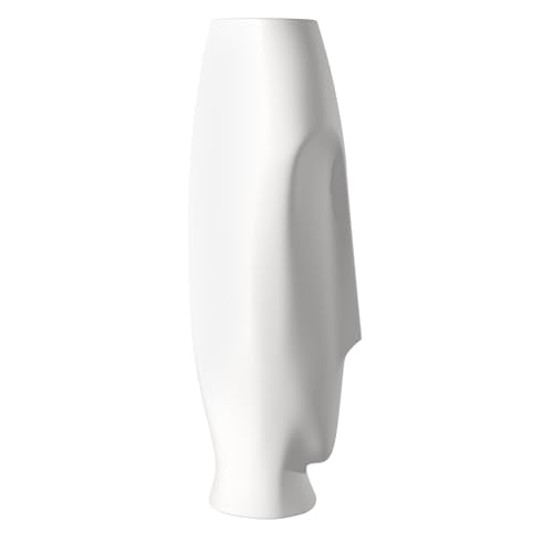 Howard Elliott Collection Matte White Abstract Faces Ceramic Floor Vase Set, 2 Piece (Tall and Small), Decoration for Home, Office, Living Room, Hallway, Entryway or Any Room, Ideal Gift for Wedding