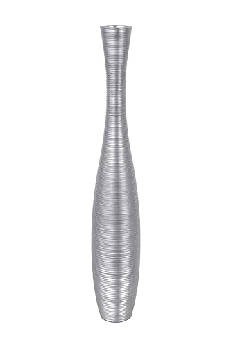 Leewadee Decorative Tall Floor Vase for Living Room Decor, 34 inches, Silver, Resin - color: Silver, size: 34 inches