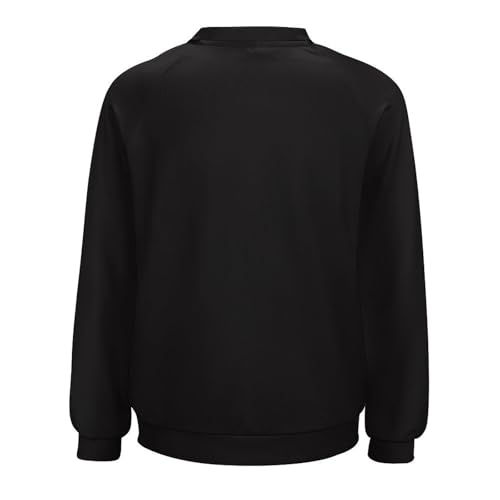domirica Halloween Sweatshirts for Women Black Cat Print Pullover Crewneck Oversized 2024 Fall Fashion Casual Warm Shirt - color: Rosecat, size: 3X-Large