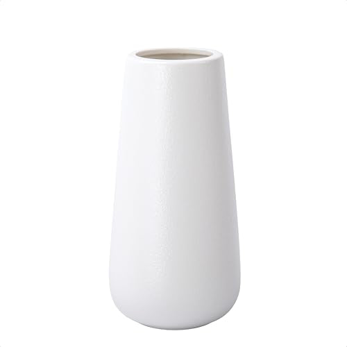 D'vine Dev 8 Inch Ceramic Flower Vase Textured Finishing, Minimalist Design for Kitchen, Bedroom, Living Room, Centerpieces, Office, Ivory, VS-XH-A-1 - color: Ivory, size: 8 Inch