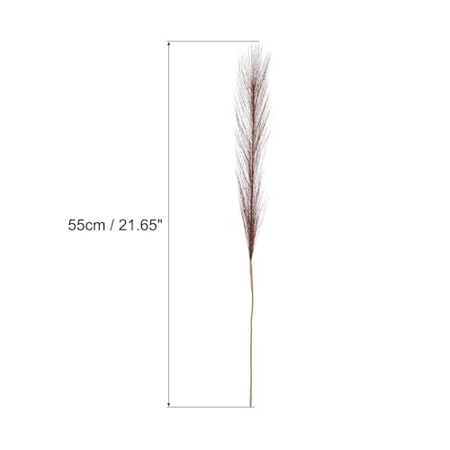 MECCANIXITY 10Pcs Faux Pampas Grass,21"/55cm Fluffy Fake Pampas Grass Decor Tall Artificial Pampas Grass for Living Room Party Wall Vase Wedding Decoration,Dark Coffee - color: Dark Coffee
