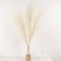 Tableclothsfactory 3 Stems | 44" Cream Artificial Pampas Grass Plant Sprays, Faux Branches Vase Flower Arrangement - color: Cream