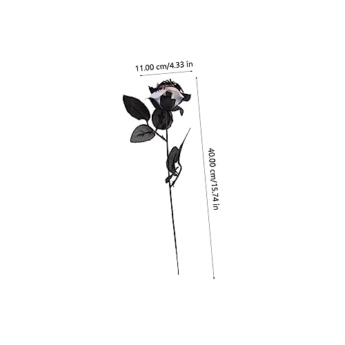 Ipetboom 5Pcs Halloween Artificial Rose Decorations with Creepy Spider Black and White Faux Flowers for Indoor Haunted House Party and Spooky Halloween Atmosphere