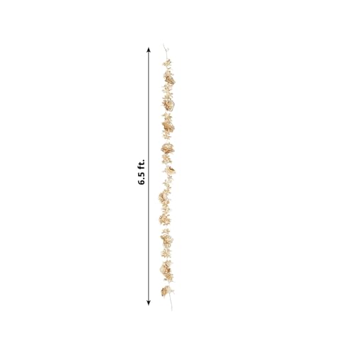 Efavormart 6.5ft Metallic Gold Artificial Magnolia and Jasmine Flower Garland, Shimmering Floral Hanging Vine for Table Runners, Arches and Backdrop Decor - color: Type8