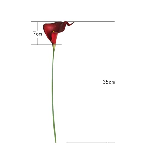 Letjolt Artificial Calla Lily Flowers 12Pcs, Dark Red | Wedding Bouquet, Home Decoration, Faux Calla Lilies - color: Dark Red