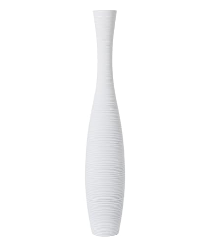 Leewadee Decorative Tall Floor Vase for Living Room Decor, 26 inches, White, Resin - color: White, size: 26 inches